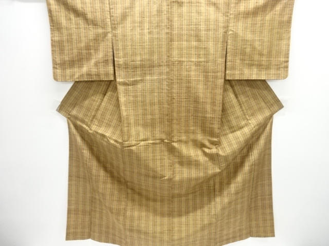 JAPANESE KIMONO / HITOE KIMONO / SILK / TSUMUGI / WOVEN STRIPE
